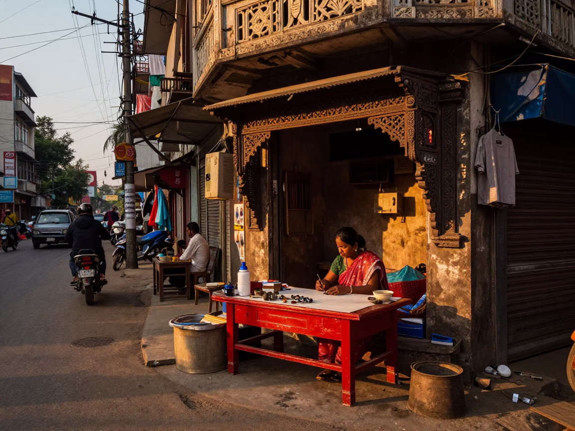 Street Portrait at Golden Hour in Kolkata in in Kolkata, India