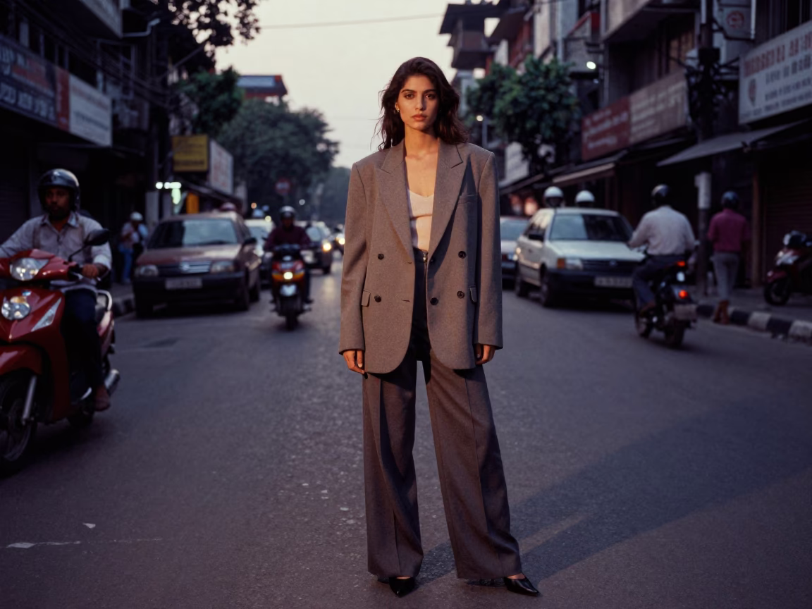 Street Portrait in Kolkata at The Early Evening Light in in Kolkata, India