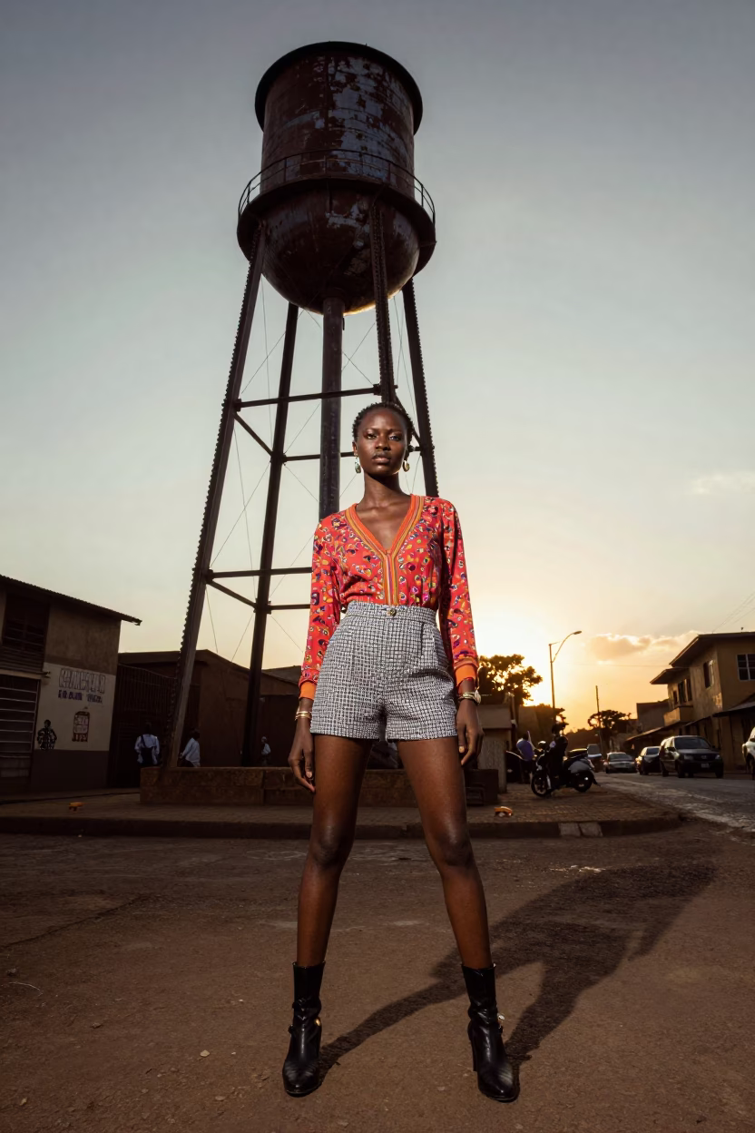 Street Portrait in Nairobi at As The Sun Drops Toward The Horizon in in Nairobi, Kenya