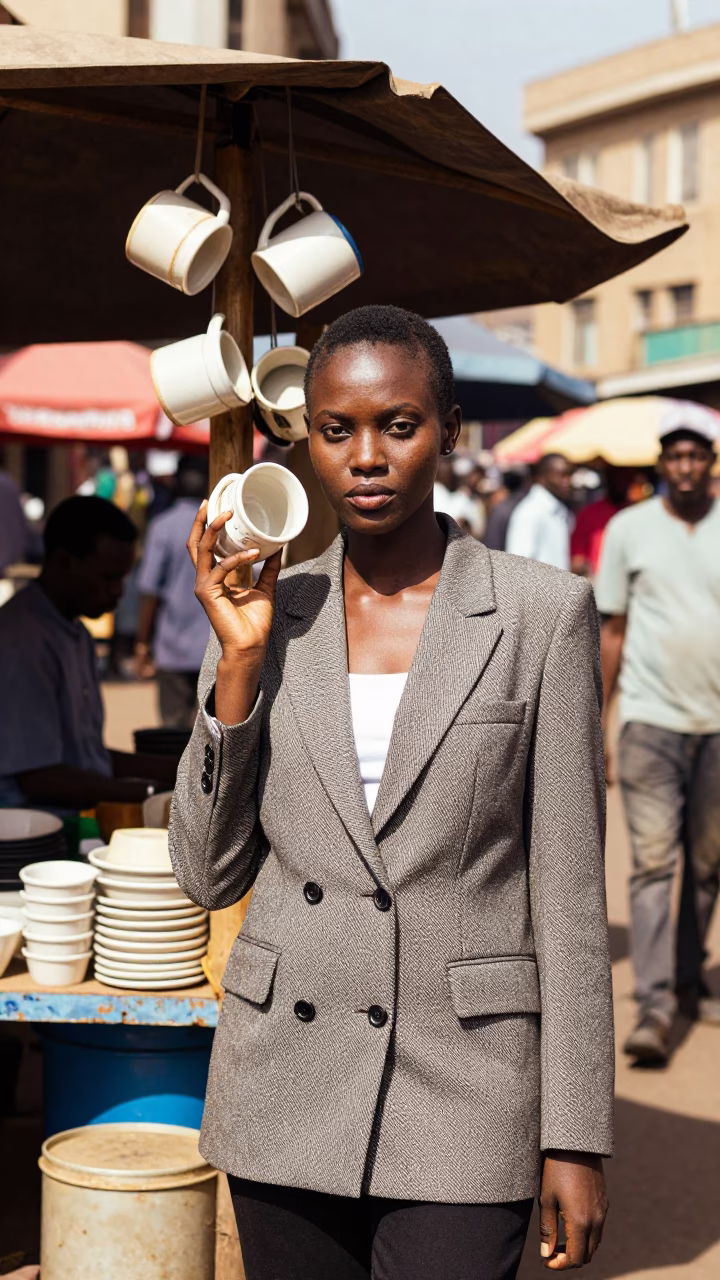 Street Portrait in Nairobi at Bright Midmorning Light in in Nairobi, Kenya