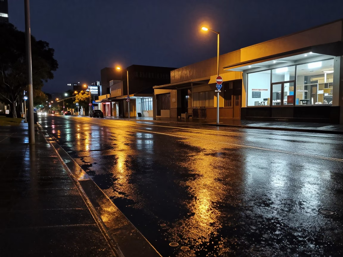 Street Reflection in Adelaide in in Adelaide, South Australia, Australia