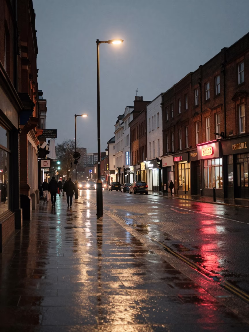 Street Reflection in Liverpool in in Liverpool, United Kingdom