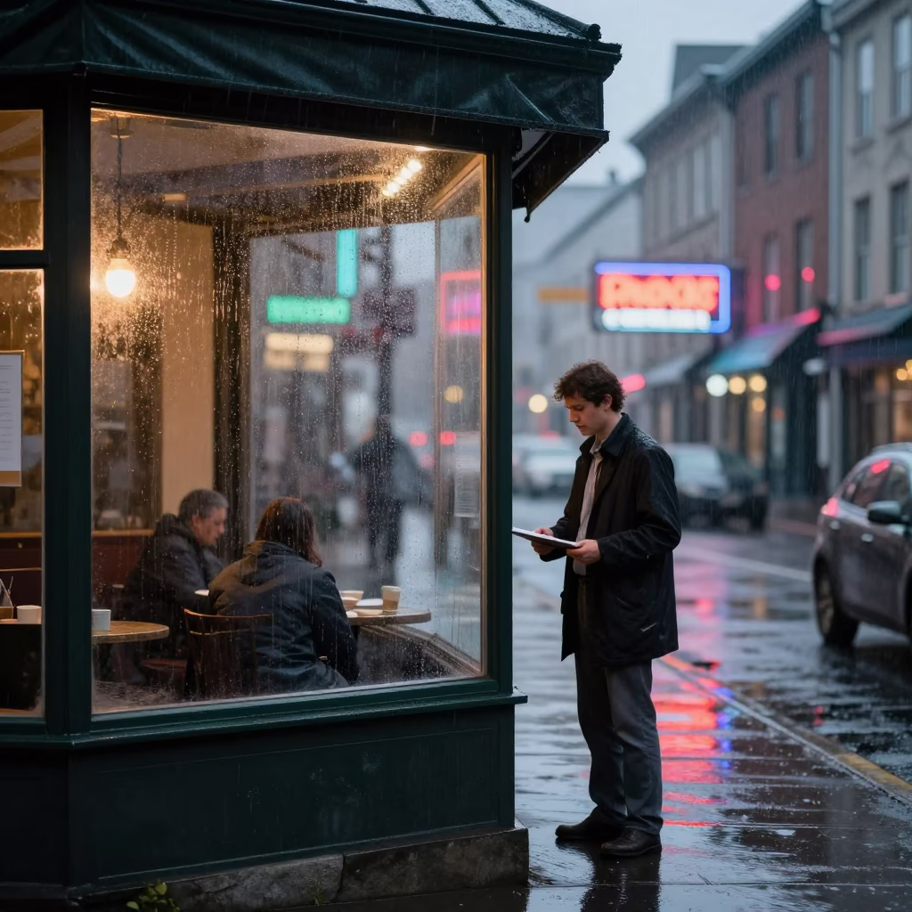 Street Reflection in Montreal in in Montreal, Quebec, Canada