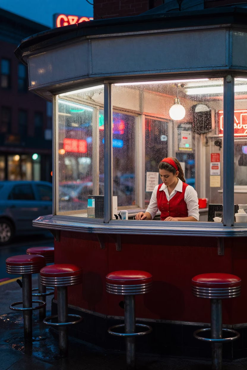 Street Scene after dark in Philadelphia in in Philadelphia, Pennsylvania, United States