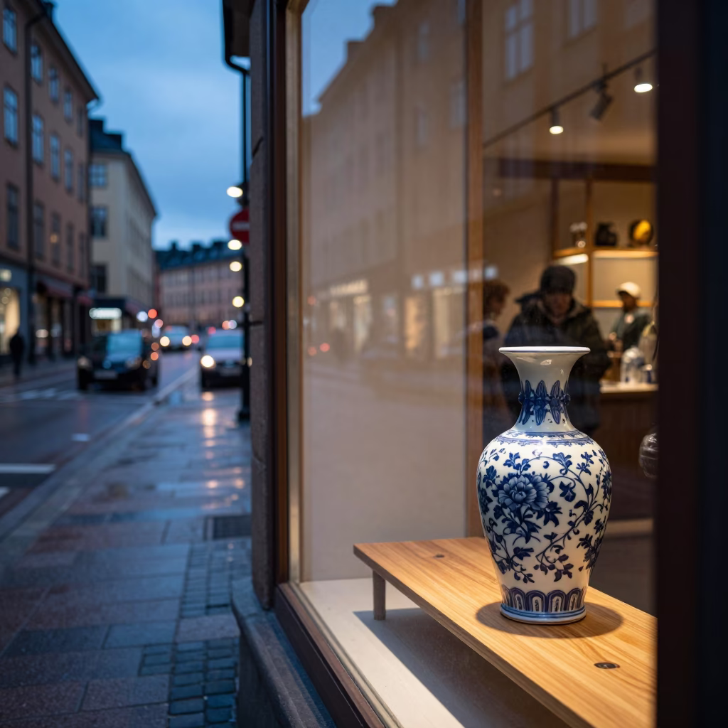 Street Scene after dark in Stockholm in in Stockholm, Sweden