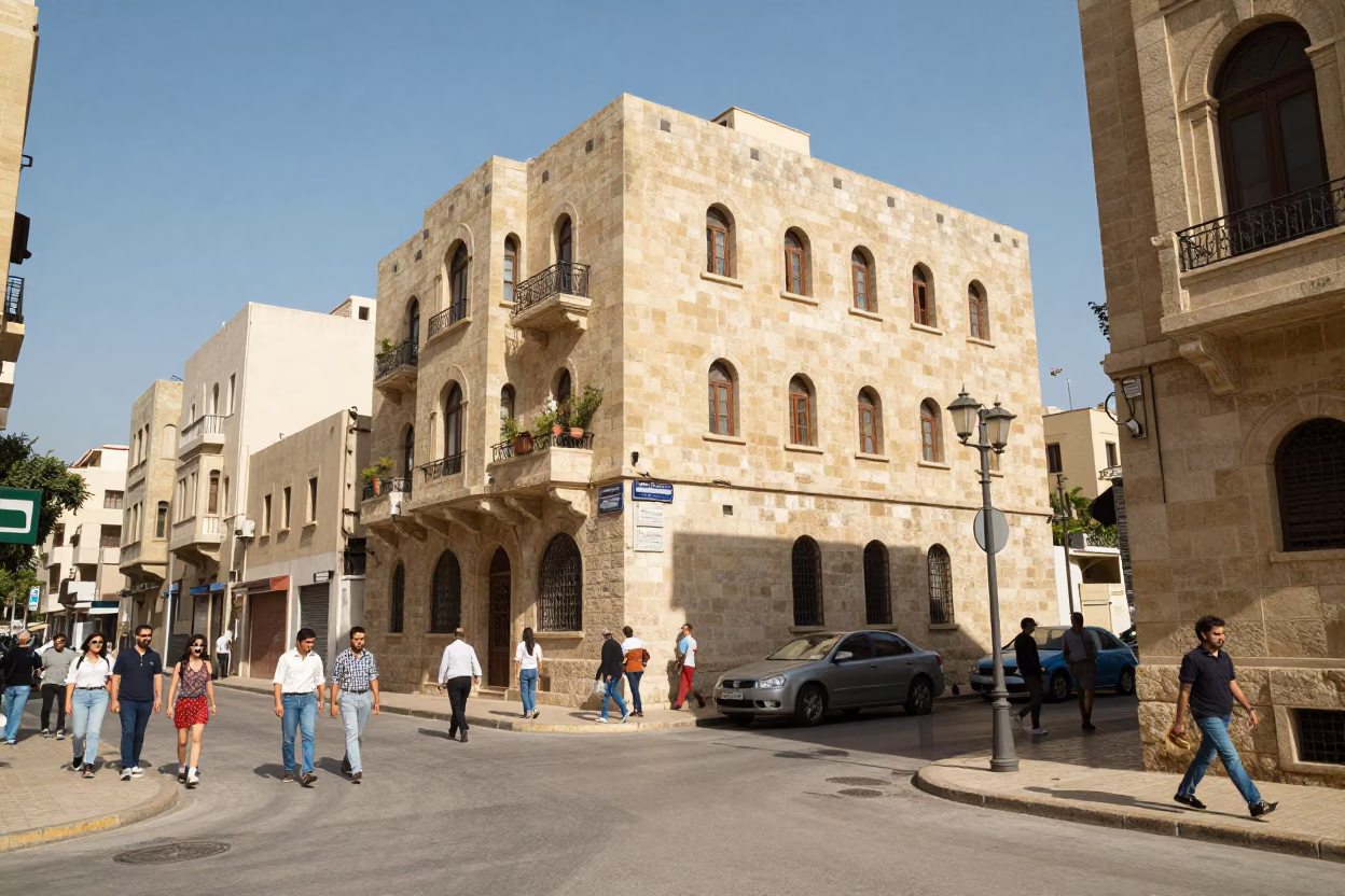 Street Scene at Afternoon Light in Beirut in in Beirut, Lebanon