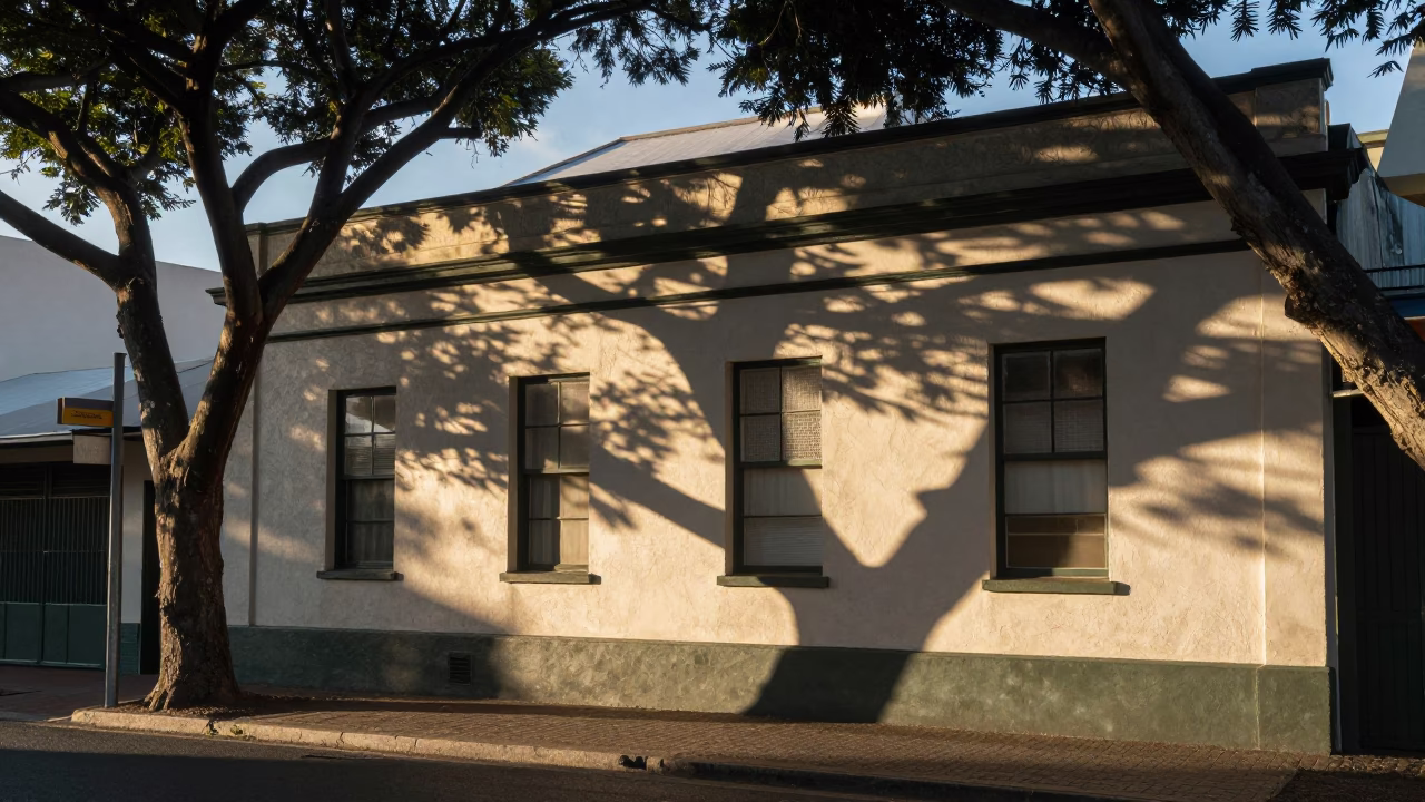 Street Scene at As First Light Reaches The Scene in Cape Town in in Cape Town, South Africa