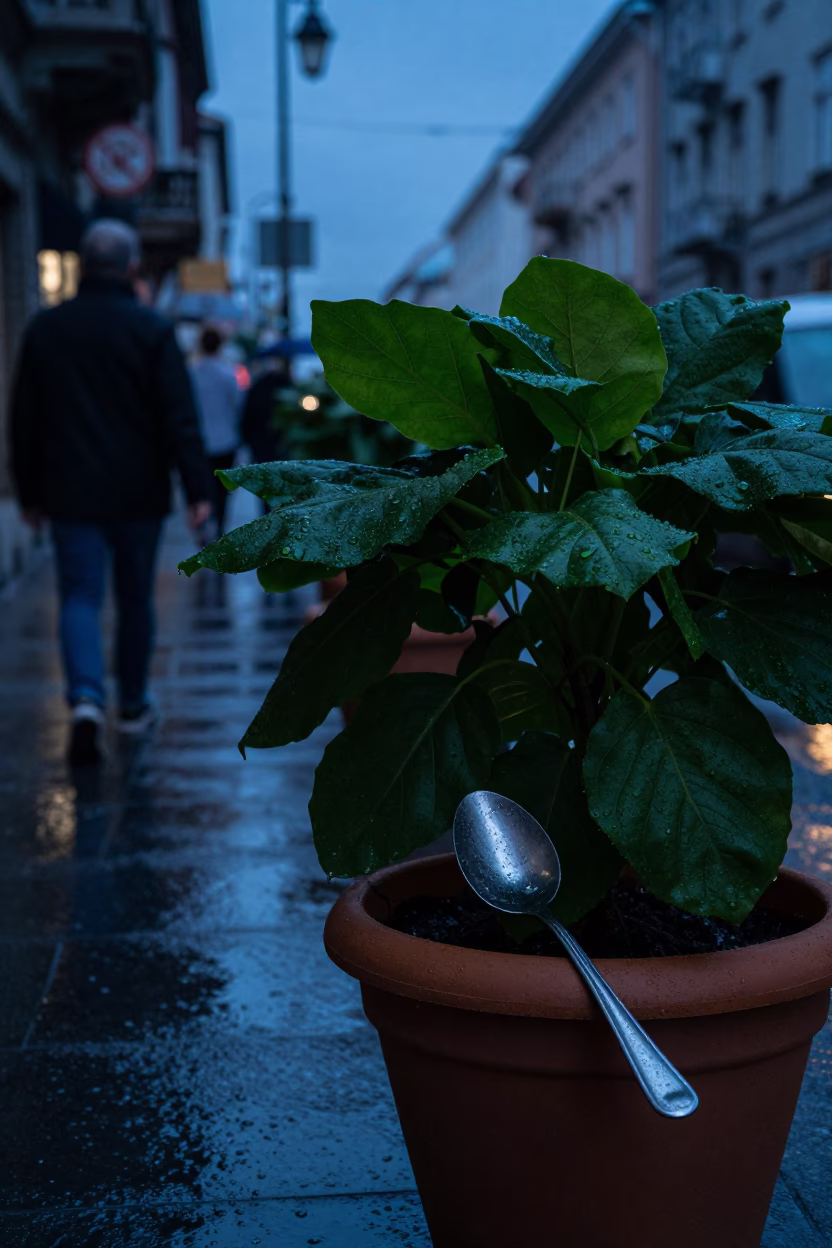 Street Scene at Blue Hour in Budapest in in Budapest, Hungary