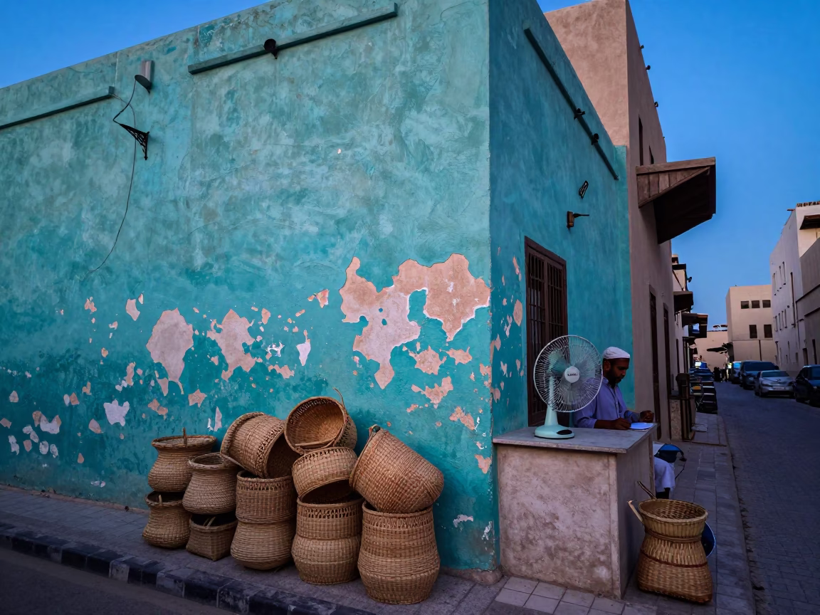 Street Scene at Blue Hour in Muscat in in Muscat, Oman