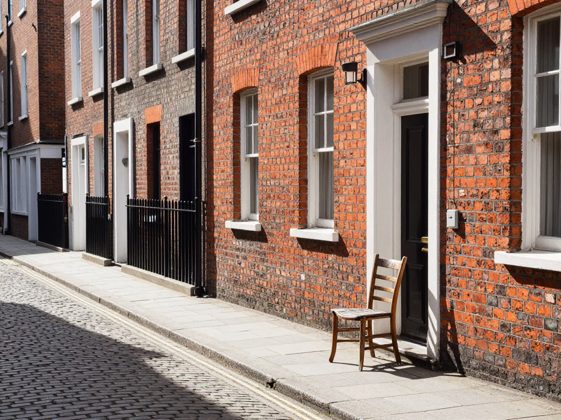 Street Scene at Bright Midmorning Light in Dublin in in Dublin, Ireland