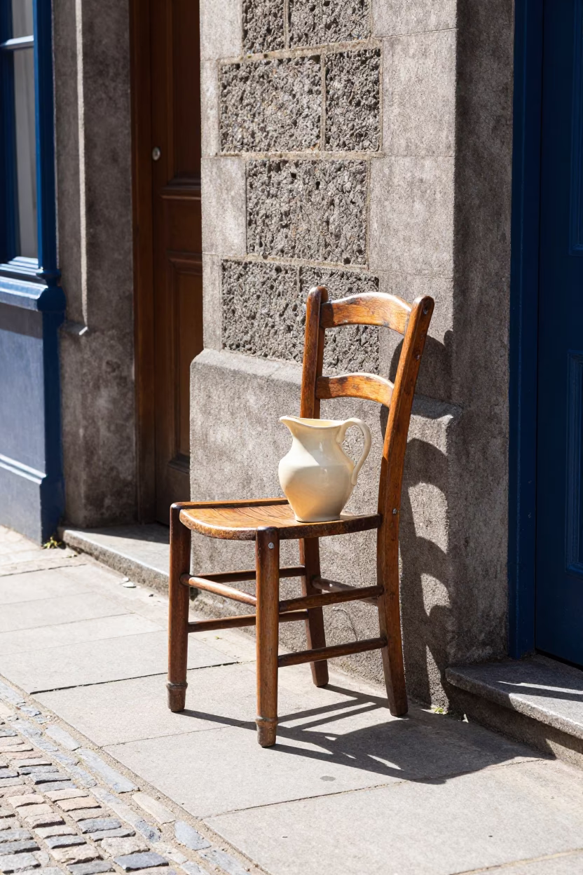 Street Scene at Bright Midmorning Light in Dublin in in Dublin, Ireland