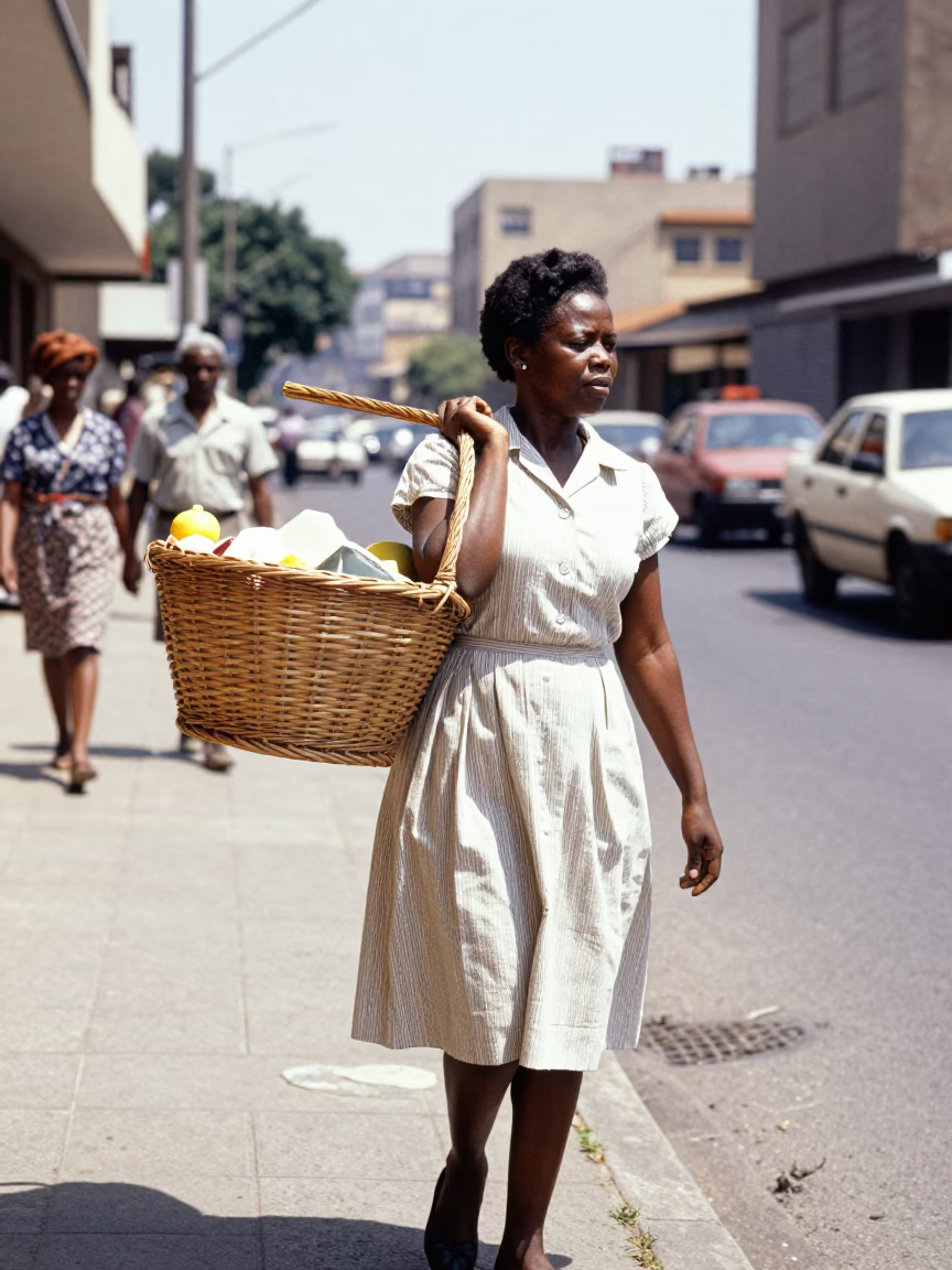 Street Scene at Bright Midmorning Light in Johannesburg in in Johannesburg, South Africa
