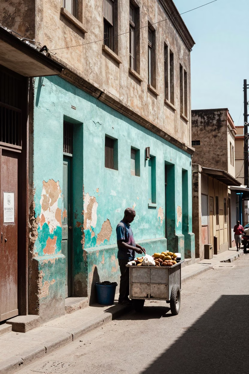 Street Scene at Bright Midmorning Light in Johannesburg in in Johannesburg, South Africa
