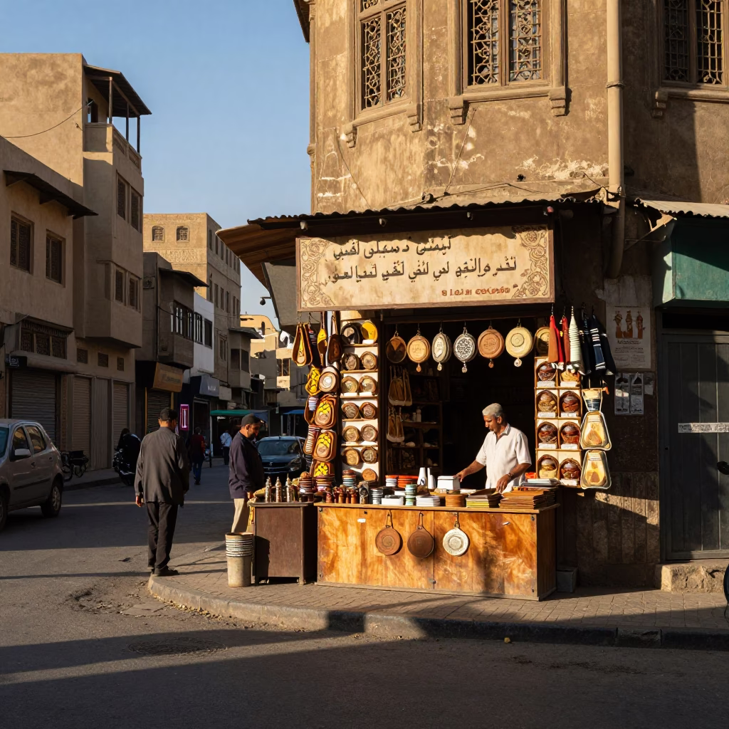 Street Scene at Clear Late-afternoon Light in Cairo in in Cairo, Egypt