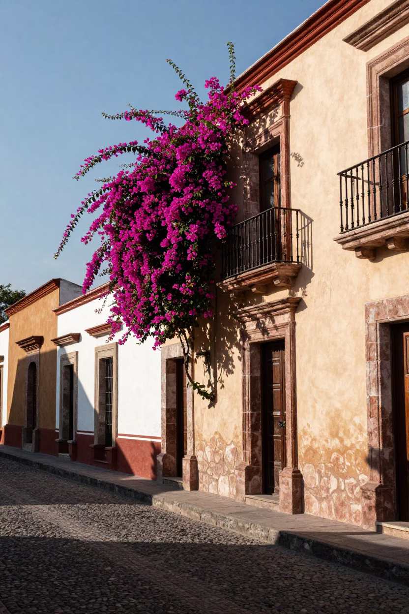 Street Scene at Clear Late-afternoon Light in Merida in in Merida, Mexico