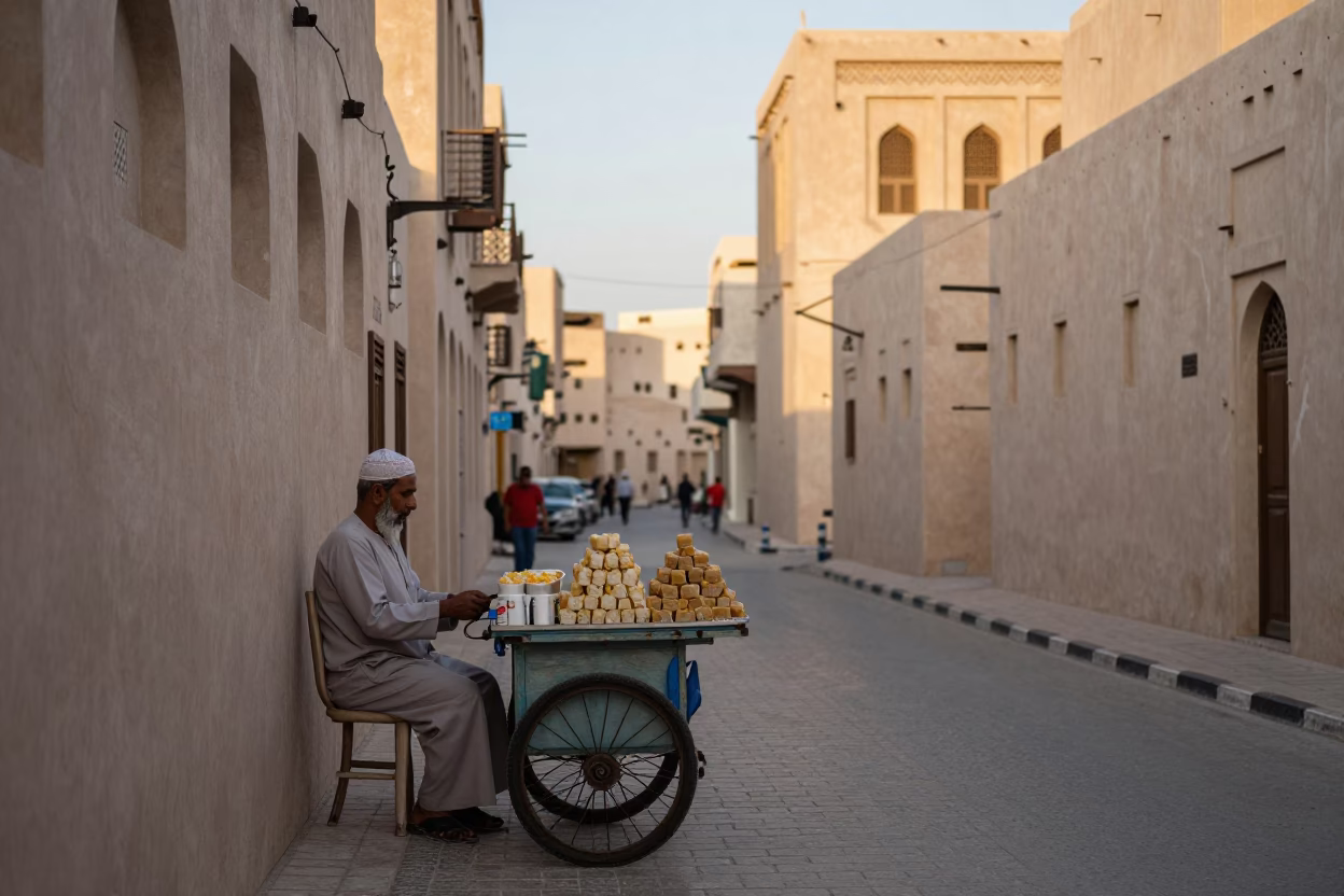 Street Scene at Evening Light in Muscat in in Muscat, Oman