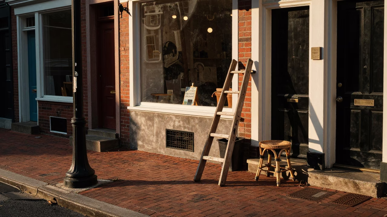 Street Scene at Evening Light in Philadelphia in in Philadelphia, Pennsylvania, United States