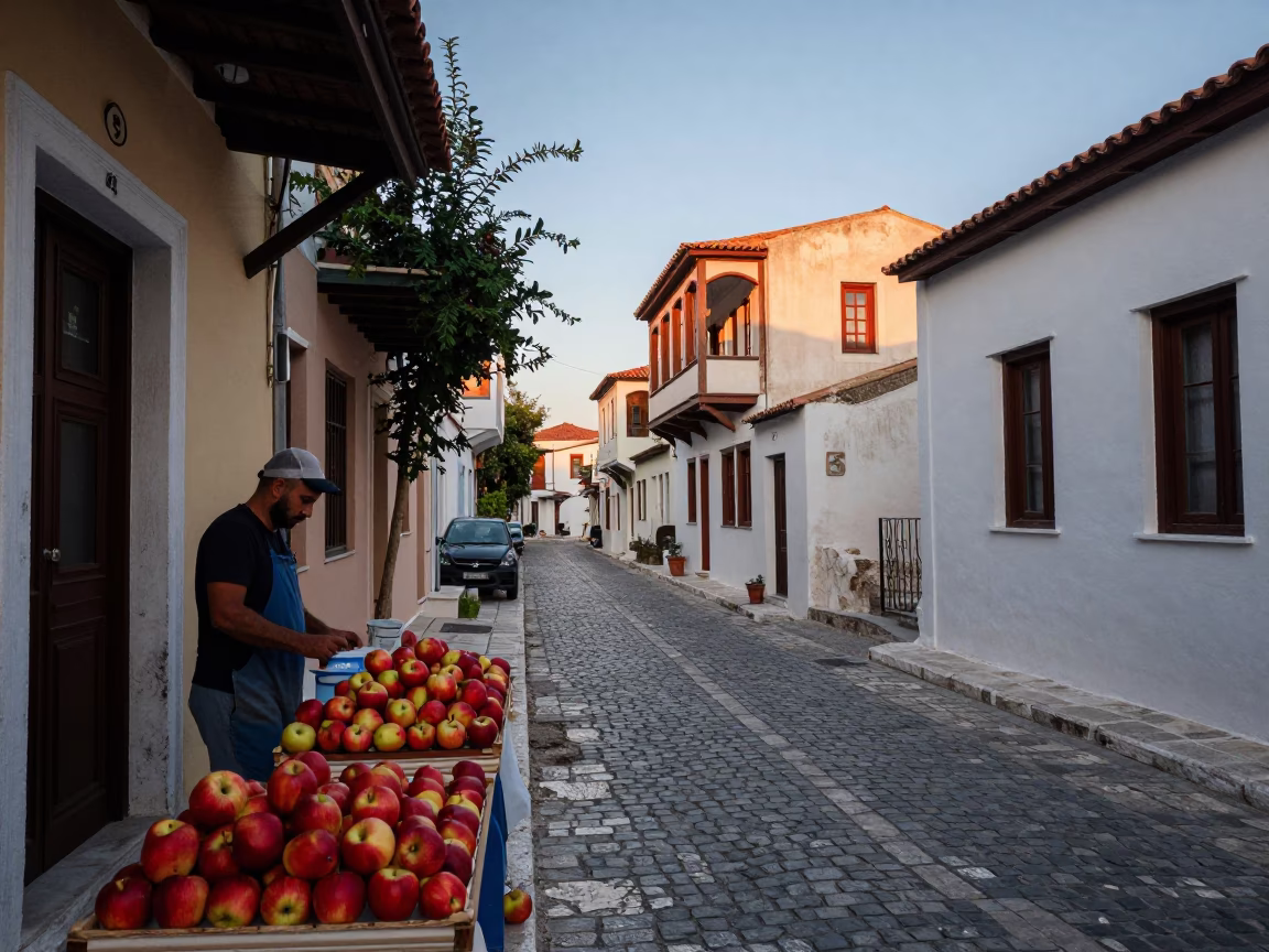 Street Scene at First Light Of Dawn in Athens in in Athens, Greece