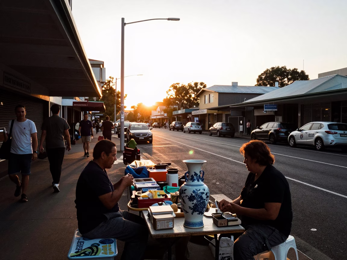 Street Scene at Golden Hour in Adelaide in in Adelaide, South Australia, Australia