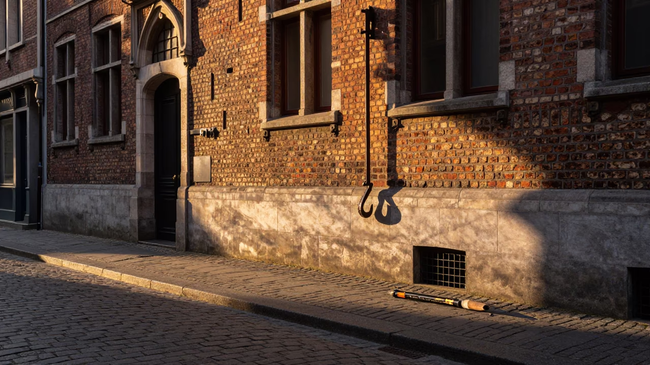 Street Scene at Golden Hour in Brussels in in Brussels, Belgium