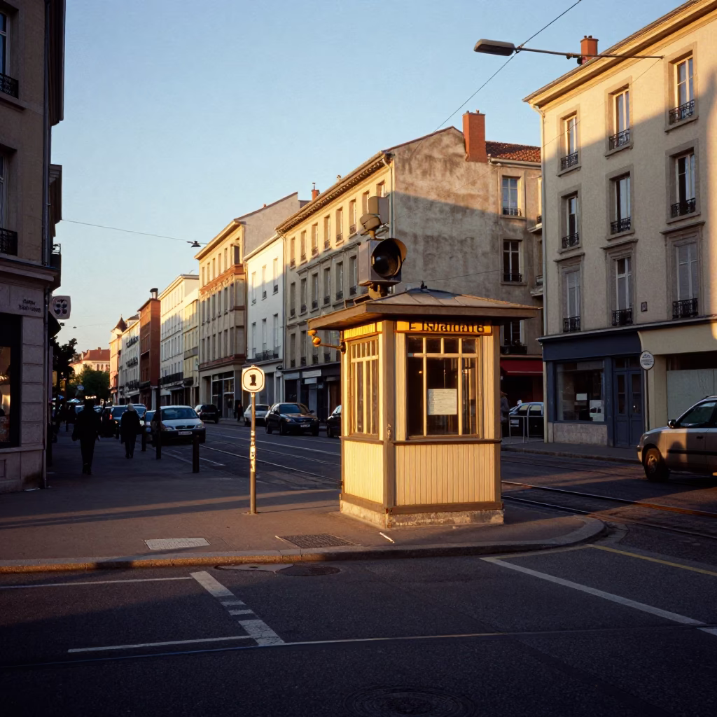 Street Scene at Golden Hour in Lyon in in Lyon, France