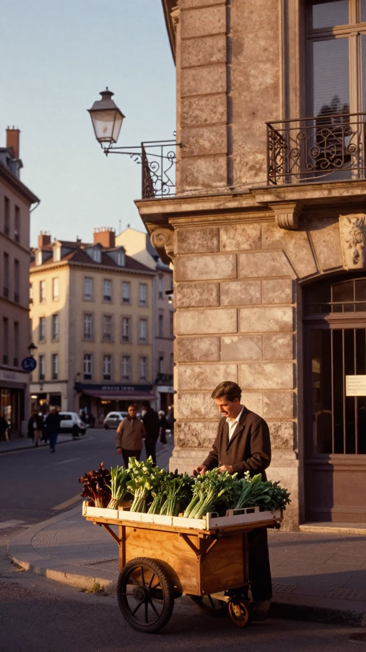 Street Scene at Golden Hour in Lyon in in Lyon, France