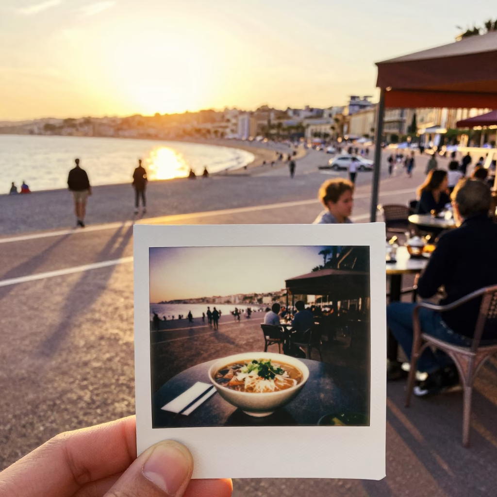 Street Scene at Golden Hour in Nice in in Nice, France