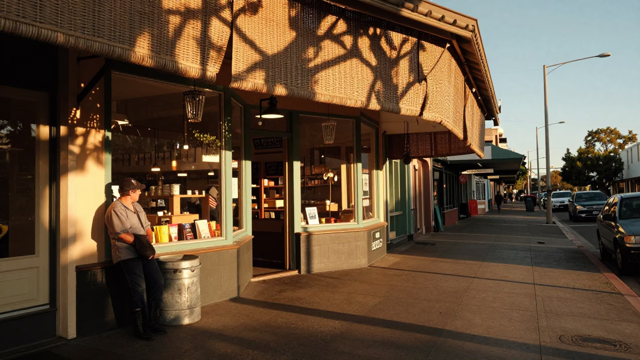 Street Scene at Golden Hour in Perth in in Perth, Western Australia, Australia