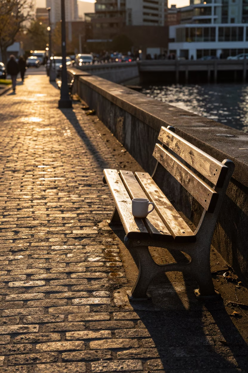 Street Scene at Golden Hour in Vancouver in in Vancouver, British Columbia, Canada