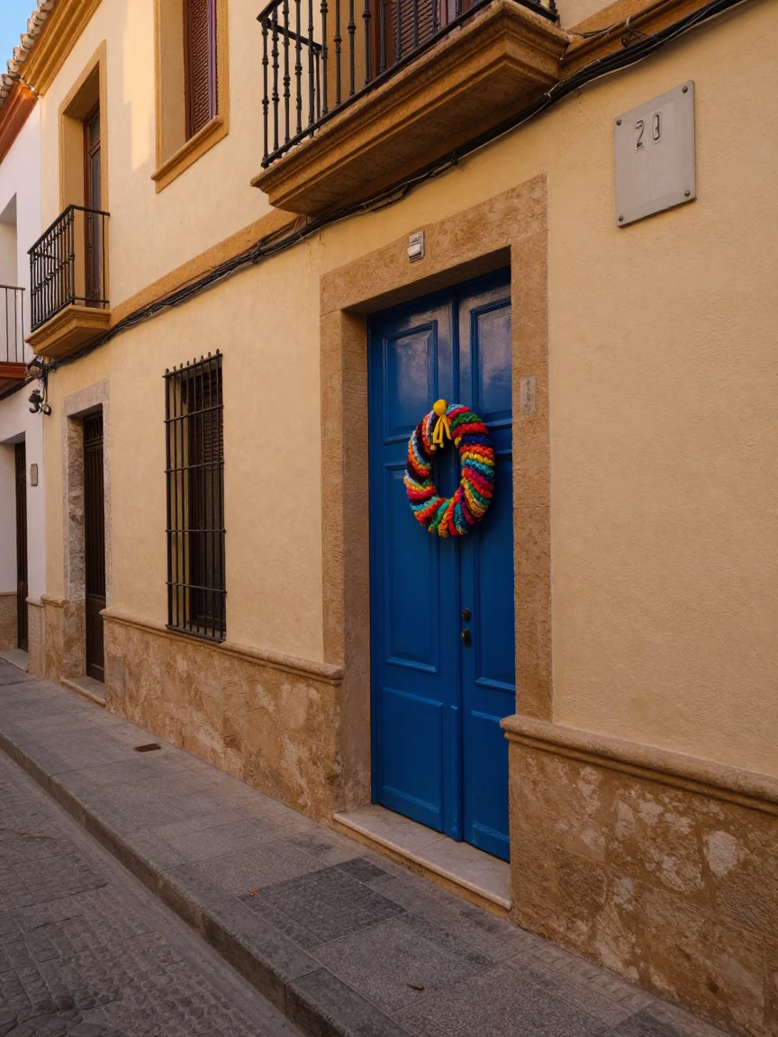 Street Scene at Honeyed Evening Light in Valencia in in Valencia, Spain