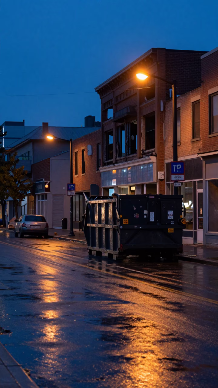 Street Scene at Indigo Twilight After Sunset in Toronto in in Toronto, Ontario, Canada