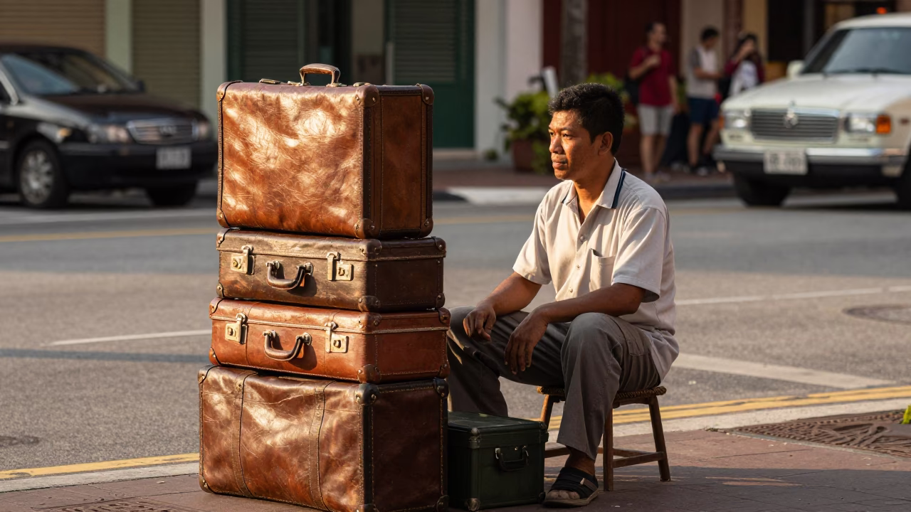 Street Scene at Late Afternoon Light in Singapore in in Singapore, Singapore