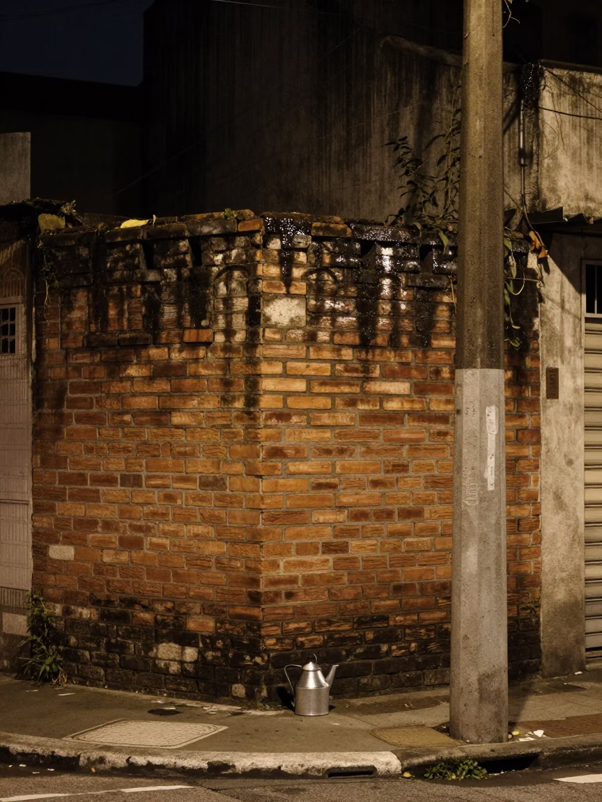 Street Scene at Late At Night Light in São Paulo in in São Paulo, Brazil