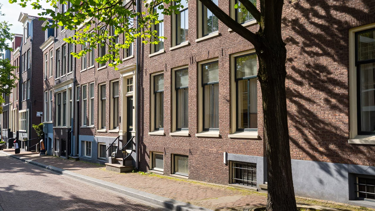 Street Scene at Late Morning Light in Amsterdam in in Amsterdam, Netherlands