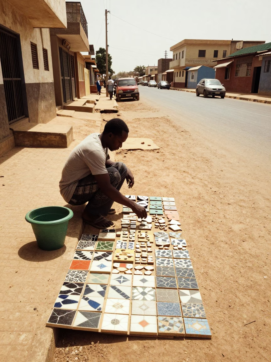 Street Scene at Midday Light in Dakar in in Dakar, Senegal