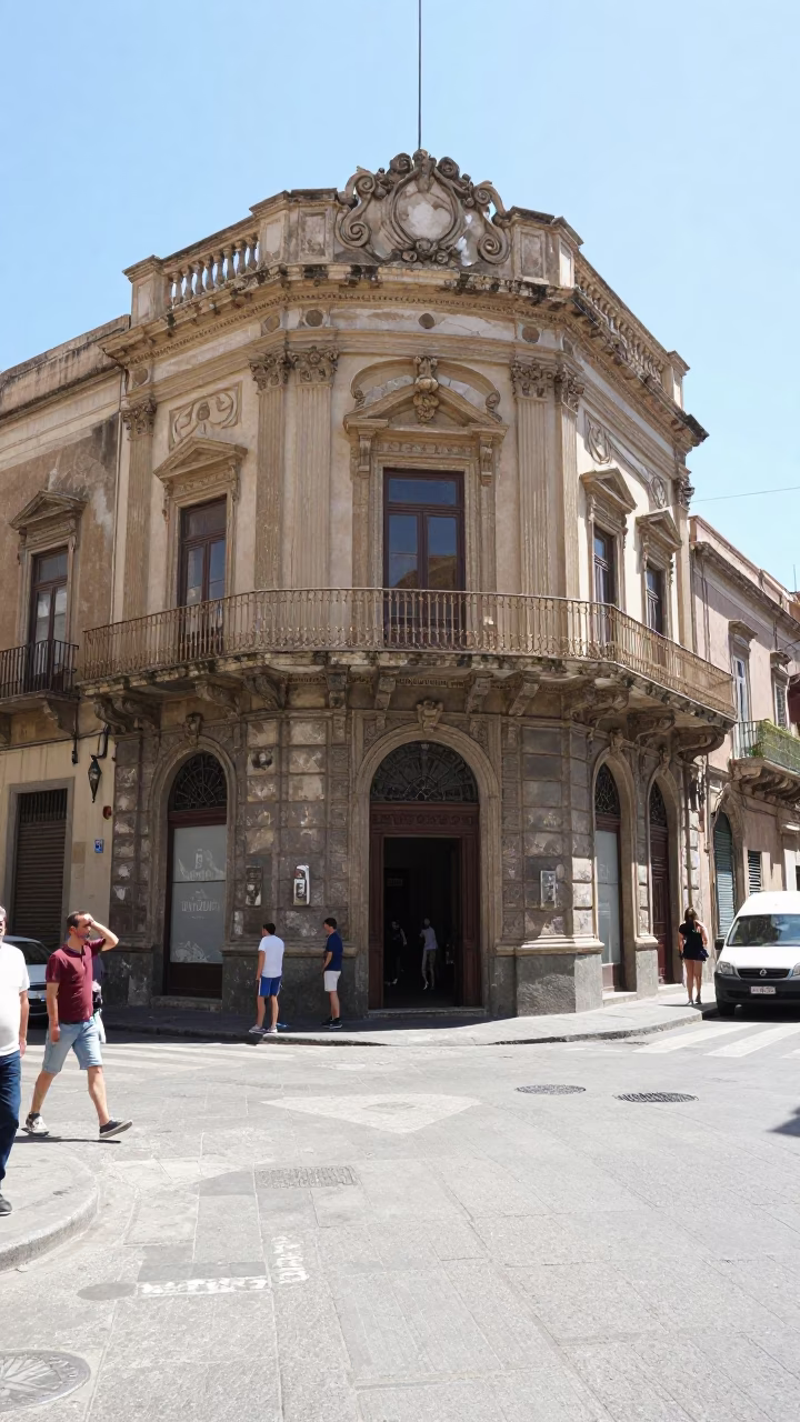 Street Scene at Midday Light in Palermo in in Palermo, Italy