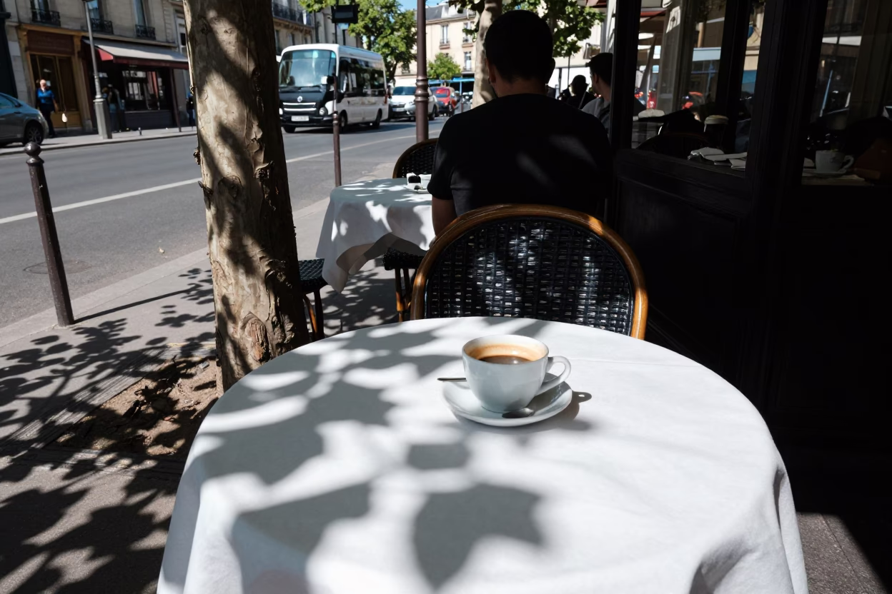 Street Scene at Midday Light in Paris in in Paris, France