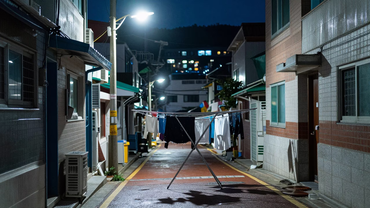 Street Scene at Midnight Light in Busan in in Busan, South Korea