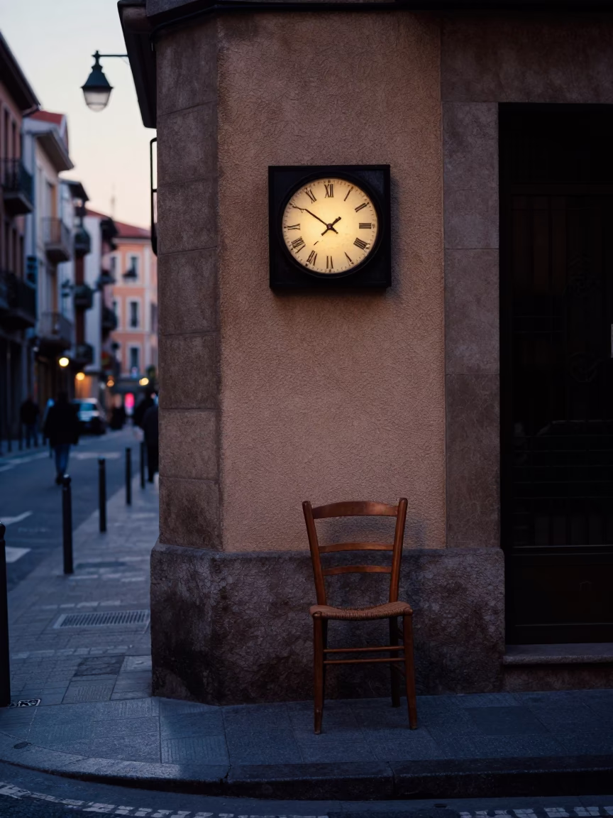 Street Scene at Sunrise Light in Bilbao in in Bilbao, Spain