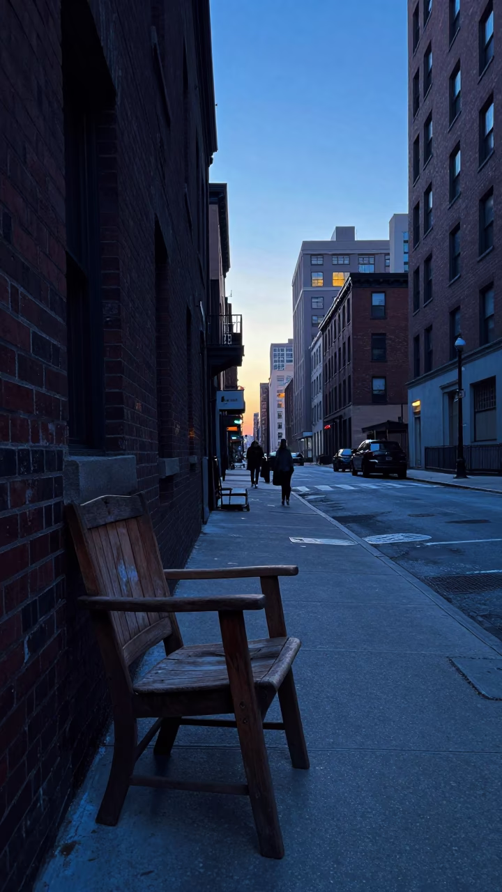 Street Scene at Sunrise Light in Chicago in in Chicago, Illinois, United States