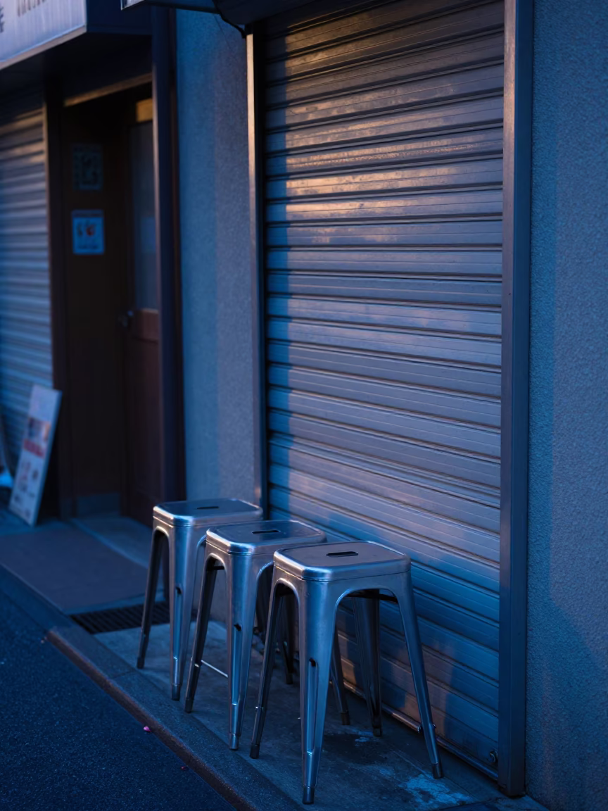 Street Scene at Sunrise Light in Osaka in in Osaka, Japan