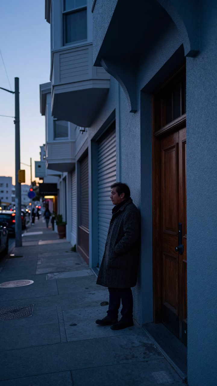 Street Scene at Sunrise Light in San Francisco in in San Francisco, California, United States