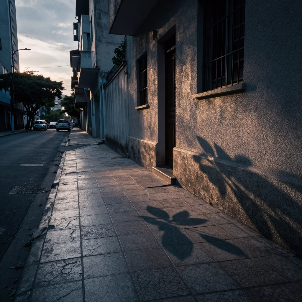 Street Scene at Sunrise Light in São Paulo in in São Paulo, Brazil