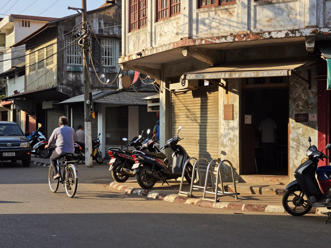 Street Scene at The Early Afternoon Light in Chennai in in Chennai, India