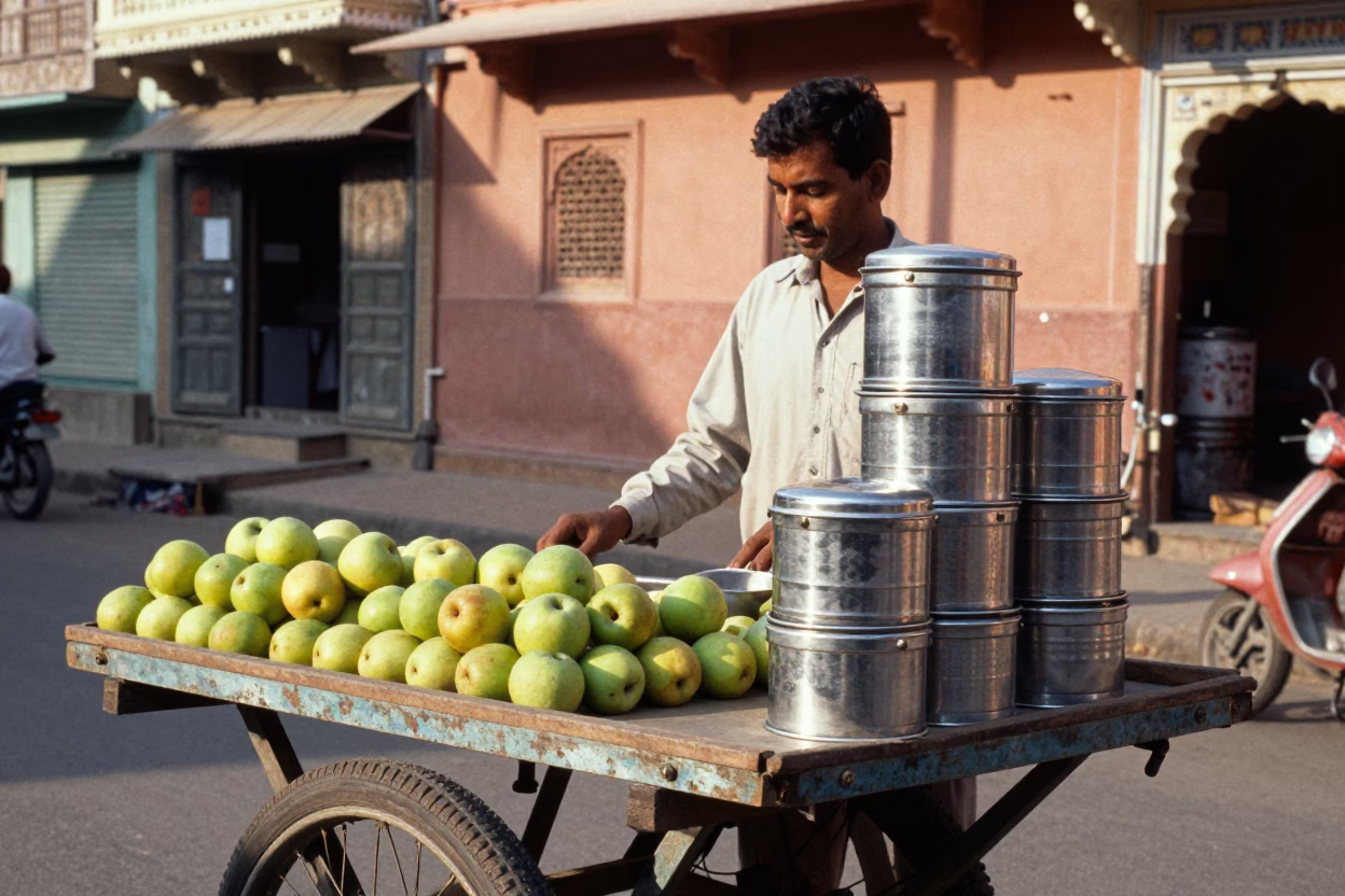 Street Scene at The Early Afternoon Light in Jaipur in in Jaipur, India