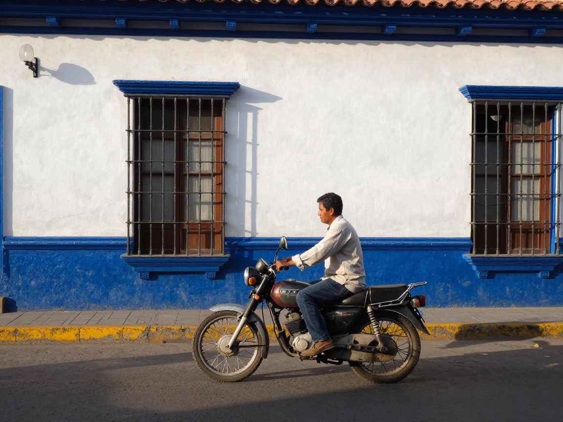 Street Scene at The Early Afternoon Light in Lima in in Lima, Peru