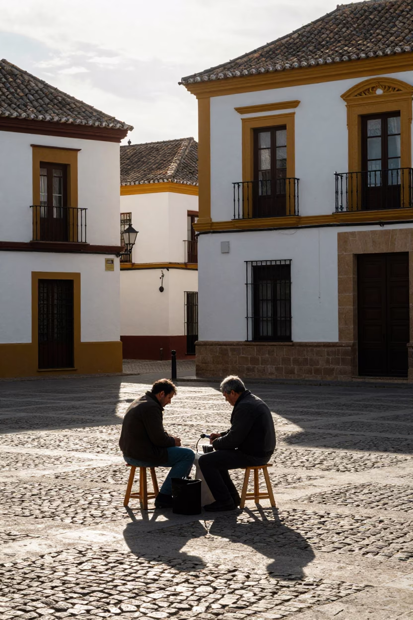 Street Scene at The Early Afternoon Light in Seville in in Seville, Spain