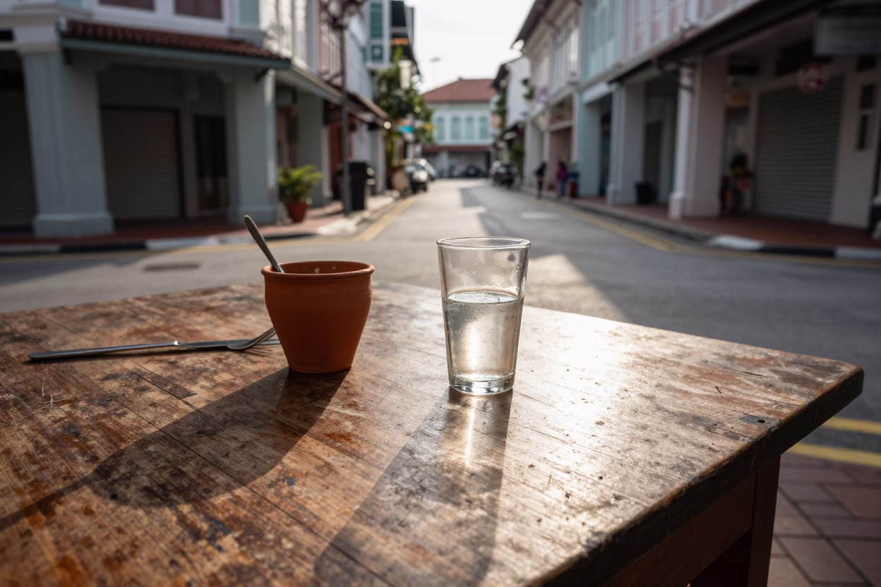 Street Scene at The Early Afternoon Light in Singapore in in Singapore, Singapore