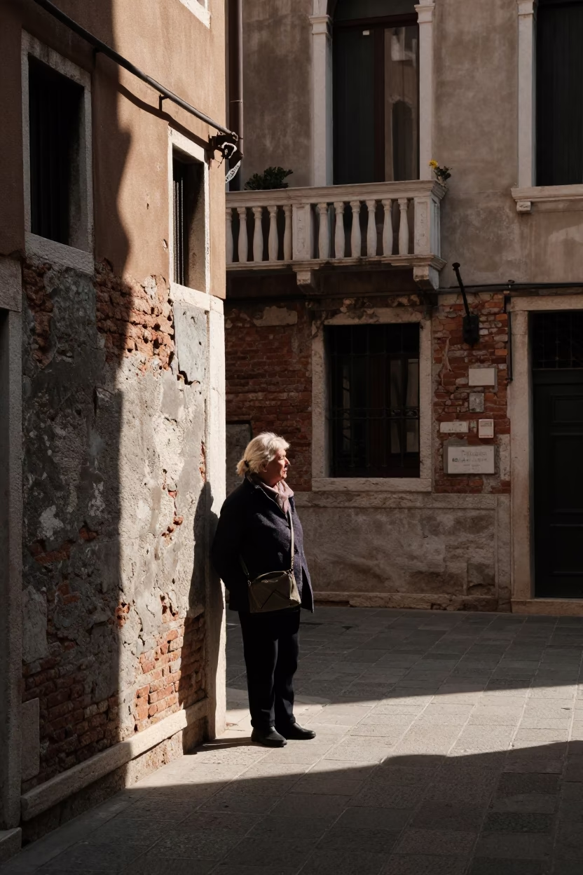 Street Scene at The Early Afternoon Light in Venice in in Venice, Italy