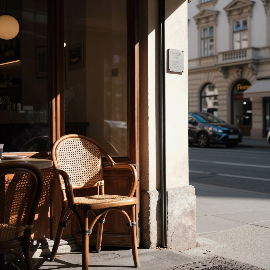 Street Scene at The Early Afternoon Light in Vienna in in Vienna, Austria